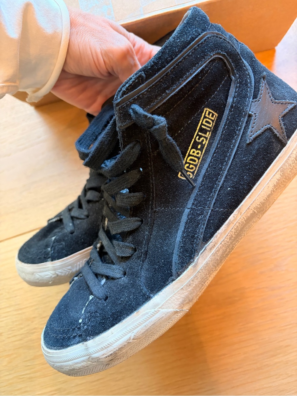 Golden Goose Slide Sneaker Black Suede High-Top Sneakers 38